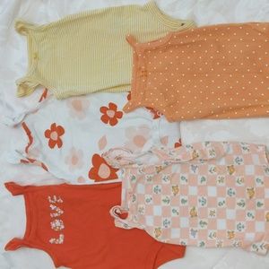 5 pack Carter's tank top onesies. 12 month